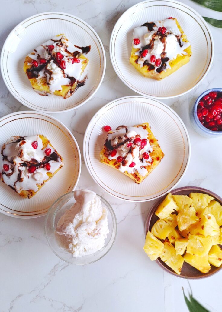 Grilled Pineapple with Ice Cream Relish The Greens