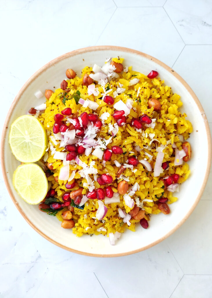 poha served in a plate