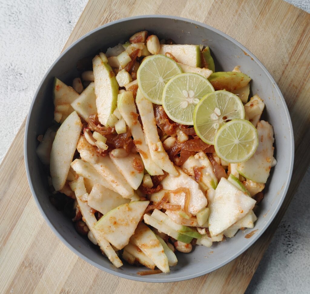 burmese style guava salad in a bowl