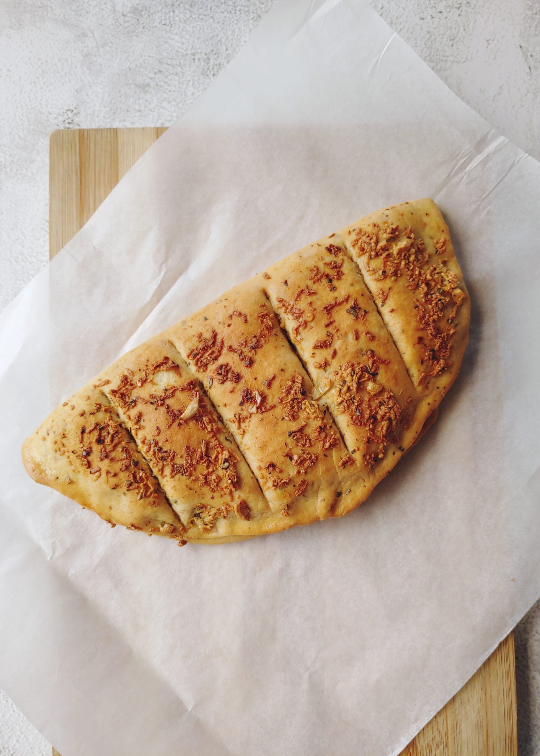 mushroom corn stuffed baked garlic bread