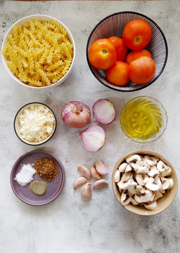 Mushroom Arrabbiata Pasta Preparation