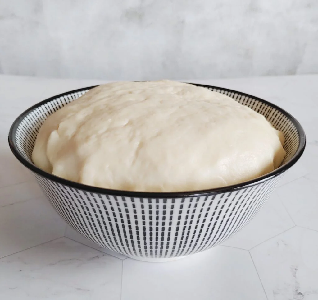 amritsari kulche dough in a bowl