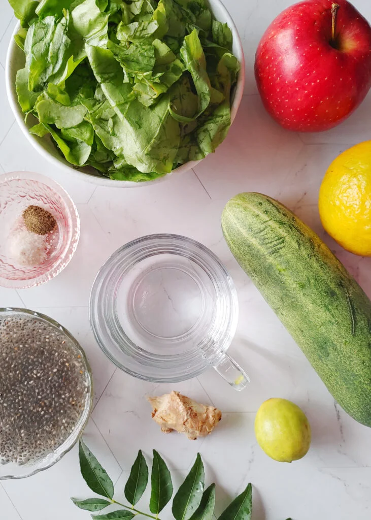 green juice ingredients photo taken from close