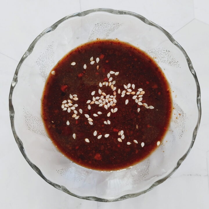 sweet sesame seed dressing served in a bowl