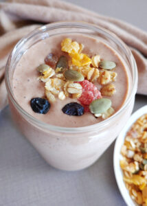 chocolate milkshake smoothie served in a glass jar