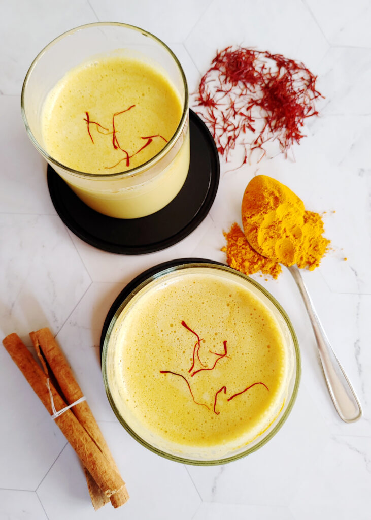 Saffron Turmeric Latte - Relish The Greens