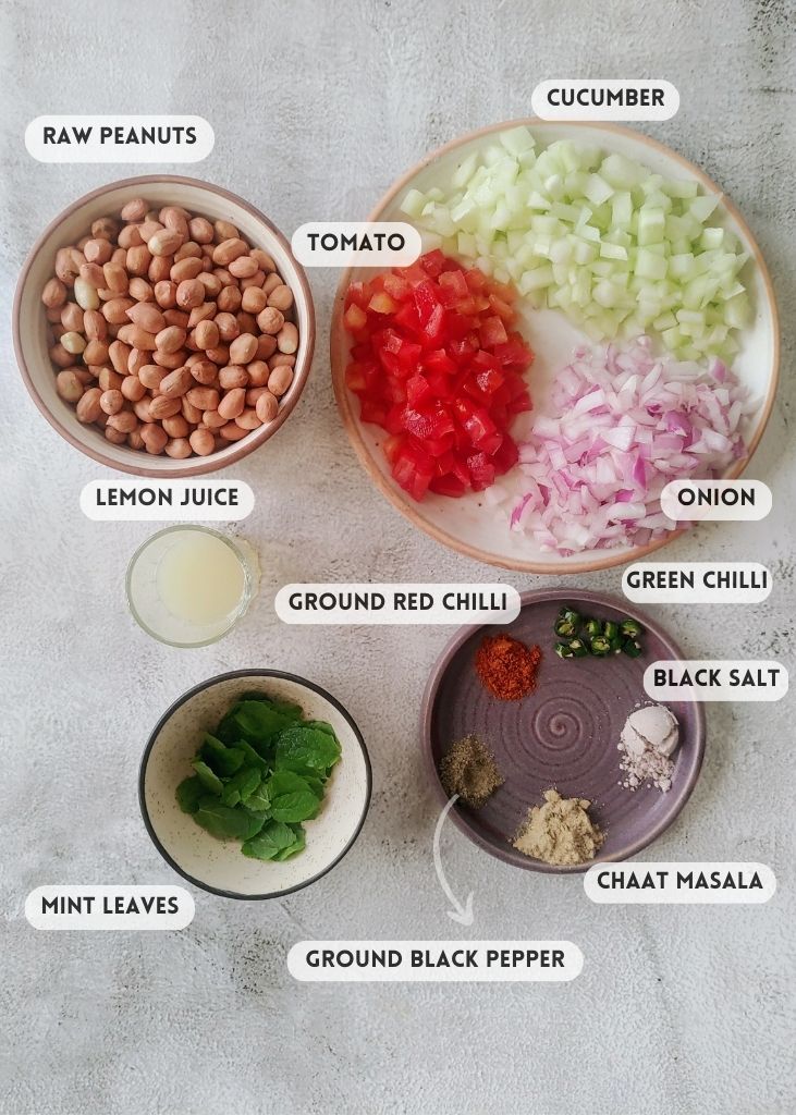 ingredients for peanut chaat