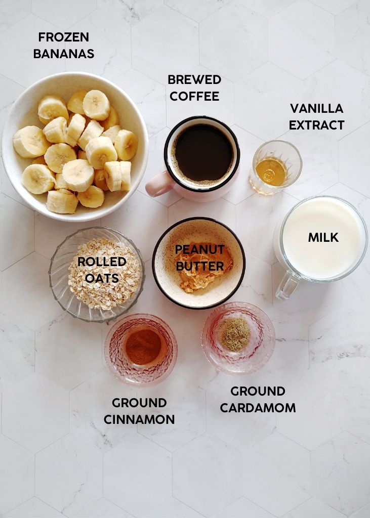 ingredients for coffee smoothie