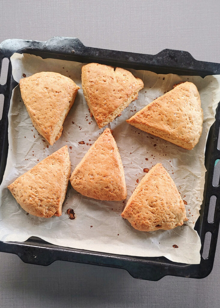 baked scones in a baking tray