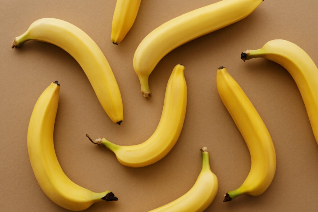 ripe bananas on a surface
