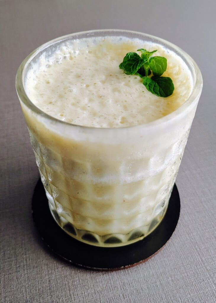 pineapple smoothie served in a glass