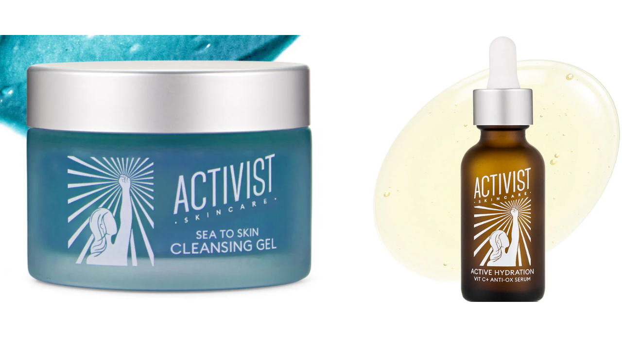 activist skincare cleansing gel and facial serum