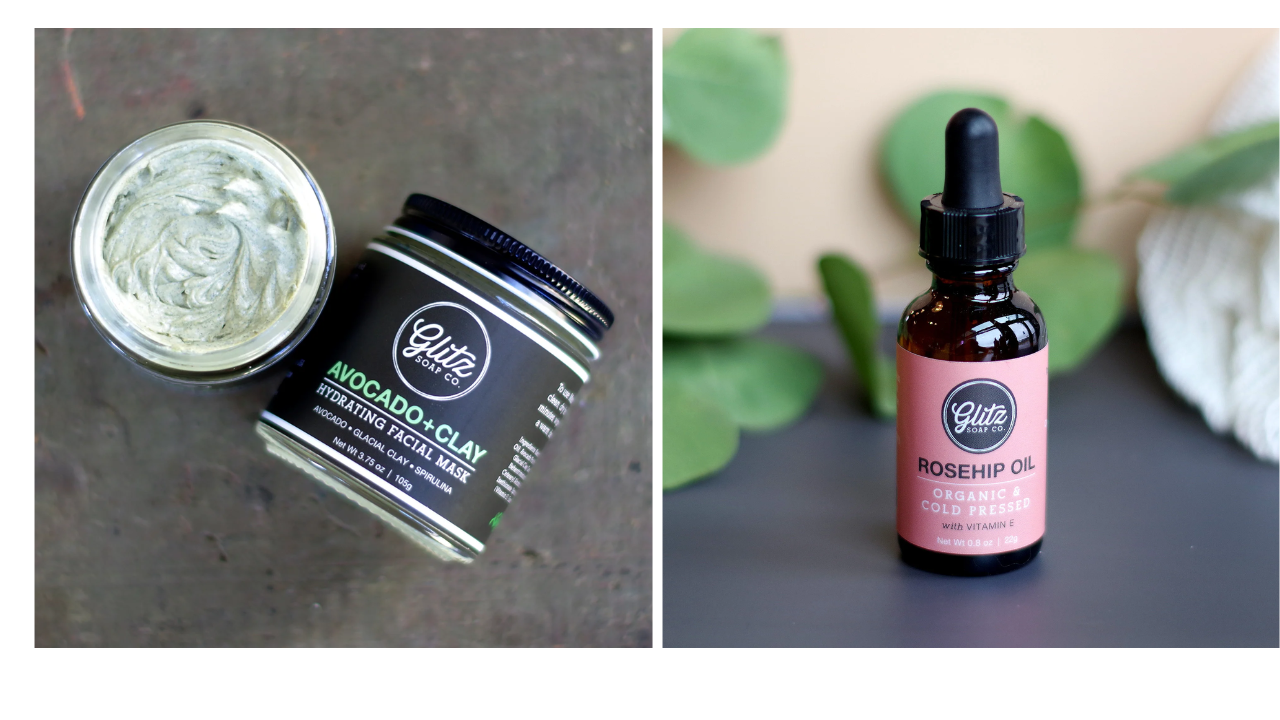 glitz soap facial mask and facial serum