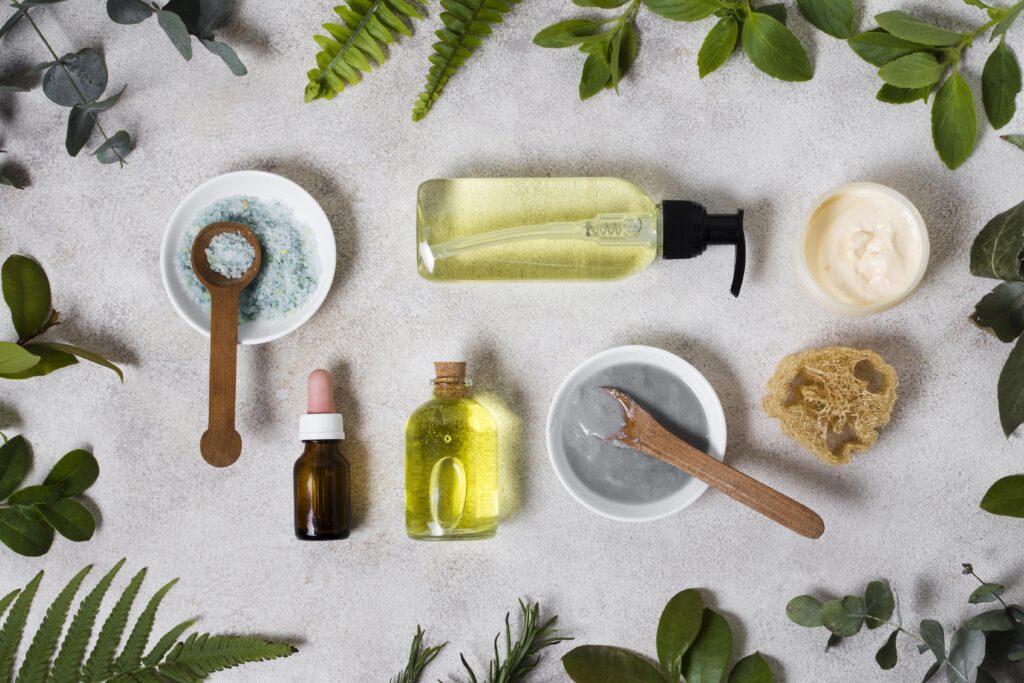 top view natural skincare brands products