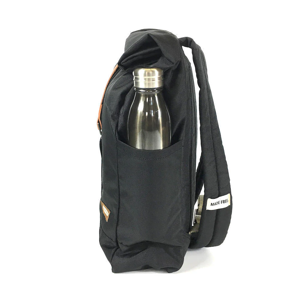 Made Free roll pack charcoal side photo with bottle