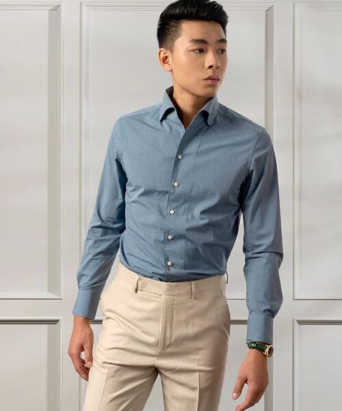 ESQ_Napoli Bamboo Chambray Shirt ESQ_Napoli Bamboo Chambray Shirt