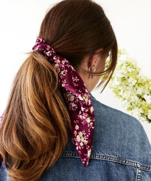 Purple Satin Scarf Scrunchie Purple Satin Scarf Scrunchie