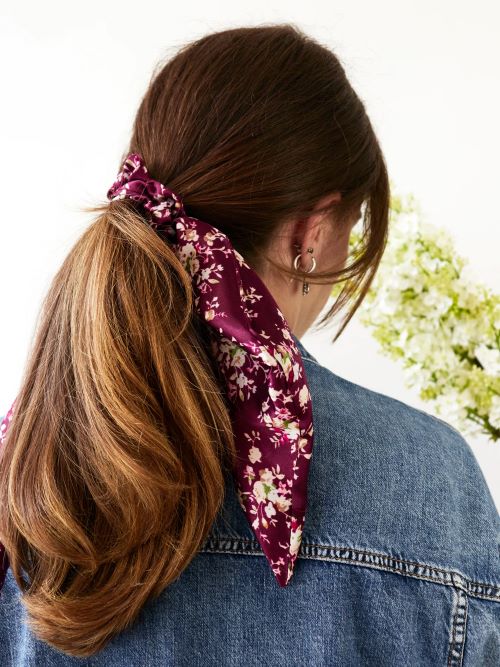 Purple Satin Scarf Scrunchie Purple Satin Scarf Scrunchie