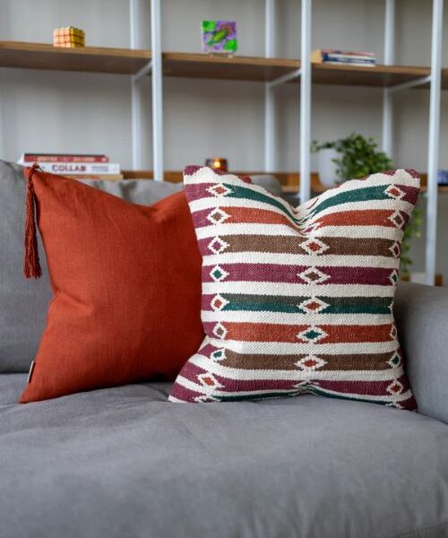 Zoya Organic Cotton Kilim Throw Pillow Zoya Organic Cotton Kilim Throw Pillow