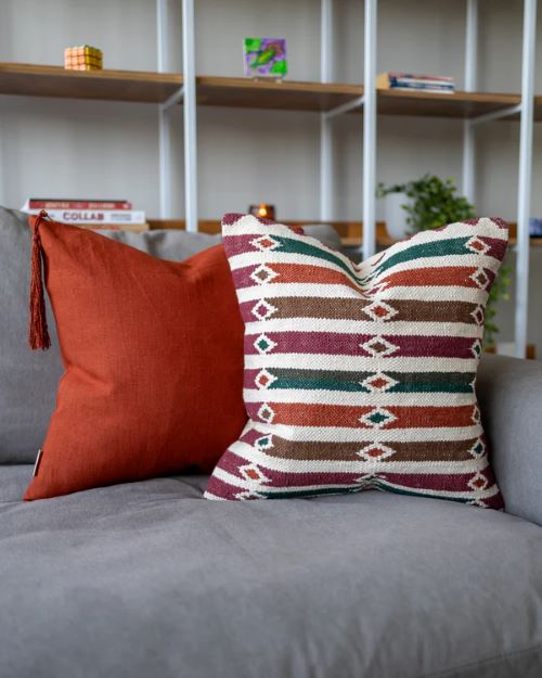 Zoya Organic Cotton Kilim Throw Pillow Zoya Organic Cotton Kilim Throw Pillow